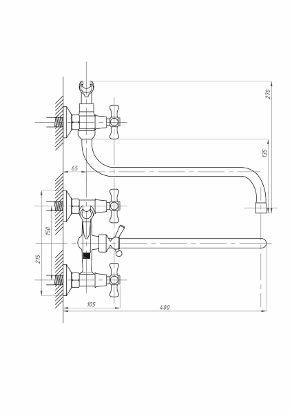 Смеситель для ванны с душем FAUZT FZs-317-07 тип См-ВУДРНШлА