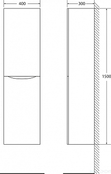 Шкаф-пенал BelBagno Fly-Marino R cappuccino lucido