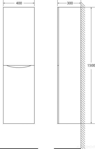 Шкаф-пенал BelBagno Fly-Marino R cappuccino lucido