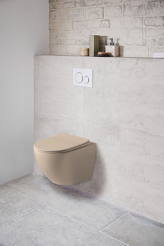 Унитаз подвесной Vincea Globo VT1-14SMC безободковый, цвет капучино мат., сиденье soft-close