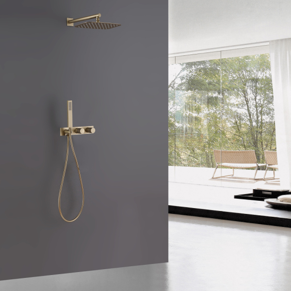 Душевая система ABBER Rund AF8718G скрытого монтажа без излива, золото матовое