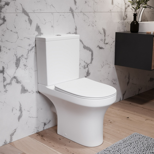 Унитаз-компакт безободковый, с сиденьем микролифт Damixa Skyline, DX35C8600SC