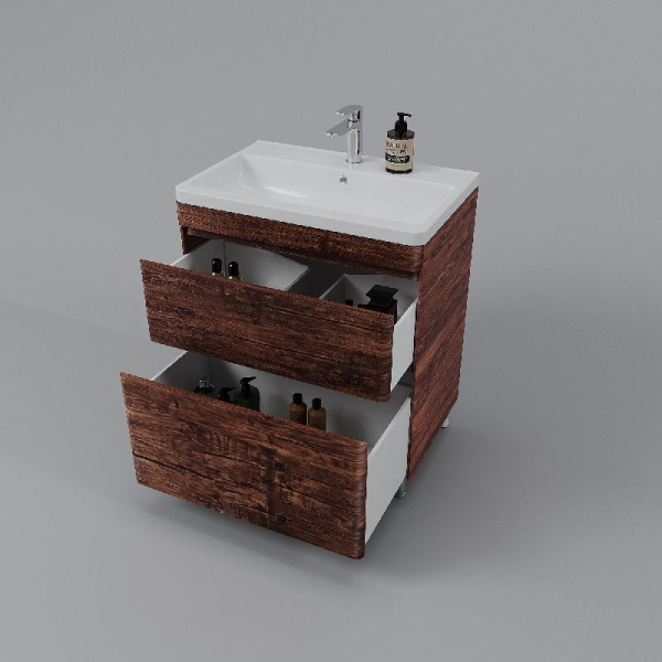 Тумба без раковины напольная Style Line "Атлантика 70", Люкс старое дерево, СС-00002343