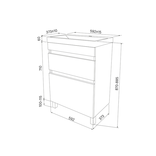 Тумба с раковиной IDDIS напольная с ящиками, белая, 60 см, Zodiac. (ZOD6CBFi95K)