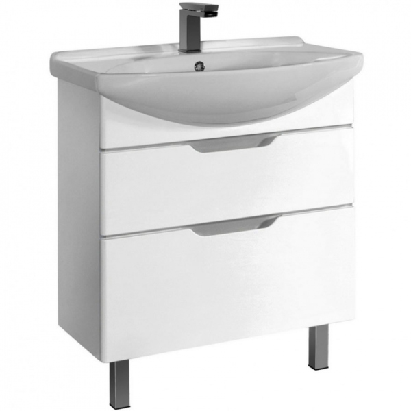 Тумба Dreja.eco Laguna Plus 85, белый лак, 2 ящ, органайзер, 99.0107