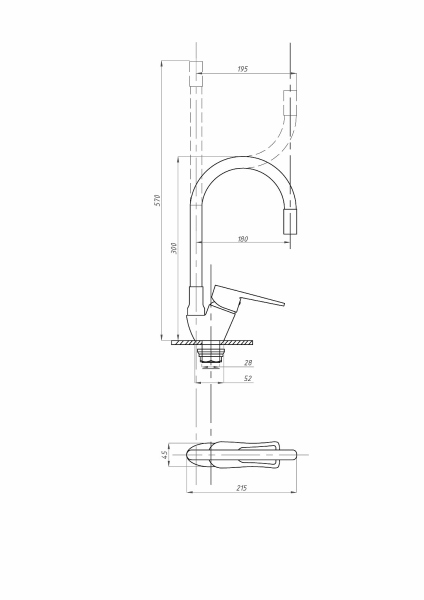 Смеситель для кухни FAUZT FZs-833-W129 гибкий излив тип См-МОЦБА Белый