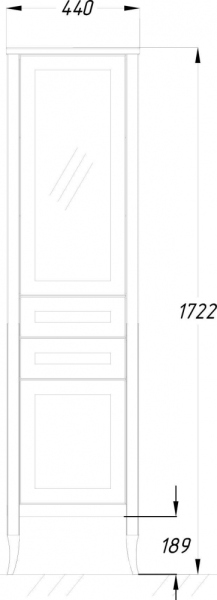 Шкаф-пенал Opadiris Мираж 45 L слоновая кость Z0000012546