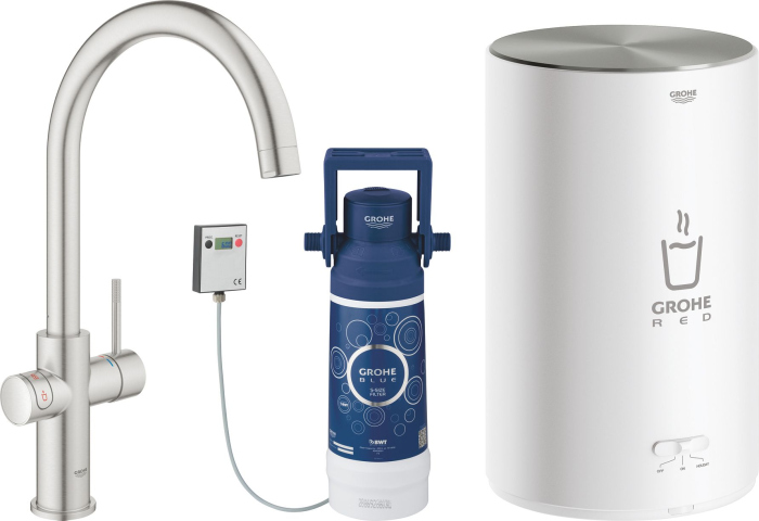 Смеситель Grohe Red II Duo 30083DC1 для кухонной мойки, с водонагревателем