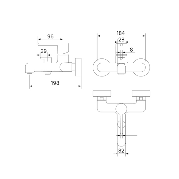 Смеситель для ванны, золотой матовый, Aiger, IDDIS (AIGMG00i02WA)