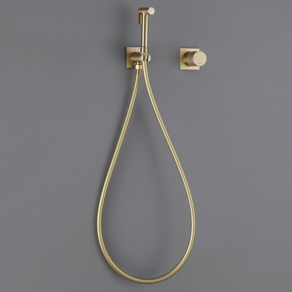 Смеситель ABBER Rund AF8725G с гигиеническим душем, золото матовое