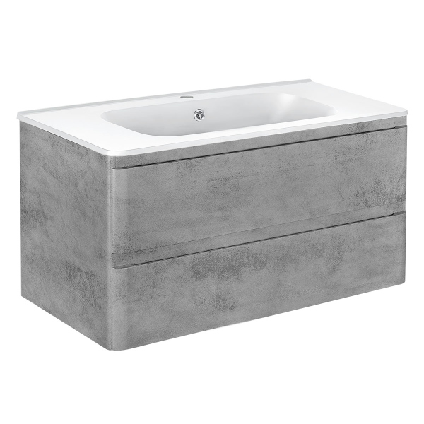 Тумба без раковины Vincea Vico 1000 подвесная, 2 выкатных ящика soft close, Beton, VMC-2V100BT