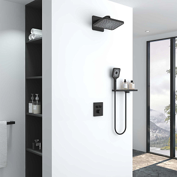 Душевой комплект Vincea Inspire VSFW-3I21MT4RMB встраиваемый, термостатический, черный