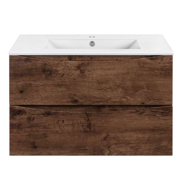 Тумба с раковиной Vincea Mia Slim 800 подвесная, R.Wood, VMC-2MC800S1RW+VBS-13980S3