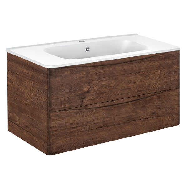 Тумба без раковины Vincea Paola 1000 подвесная, 2 выкатных ящика soft close, R.Wood, VMC-2P100RW