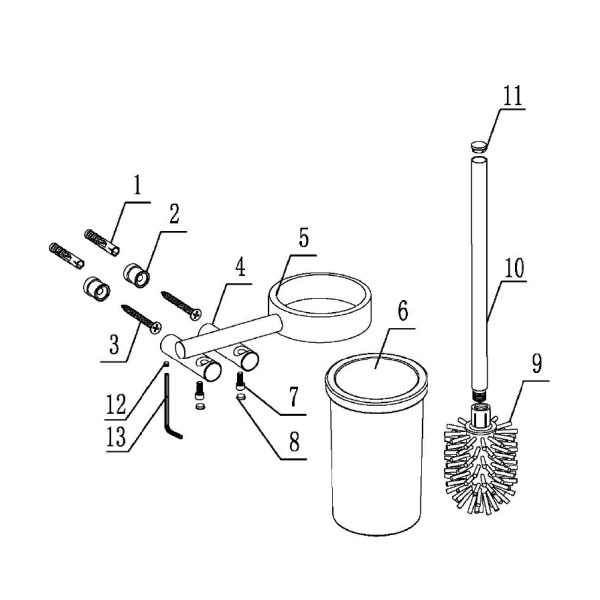 Щетка для туалета ABBER Osten 316 AA1832BG золото брашированное