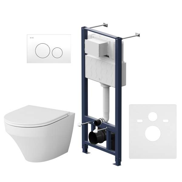 Комплект 4 в 1 AM.PM Inspire (унитаз, инсталляця, сиденье, клавиша Белая), IS49001.501700