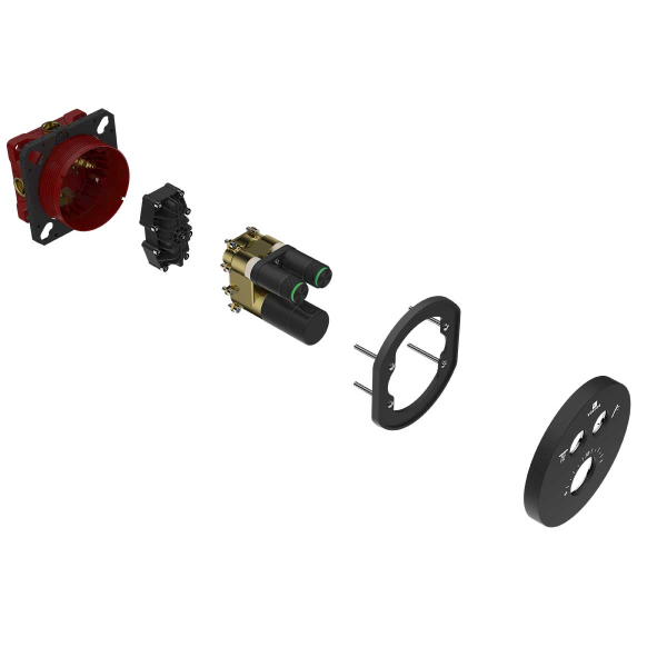 Встраиваемый смеситель для душа Vincea VSCV-322T-MMB двухфункциональный, термостатический, черный