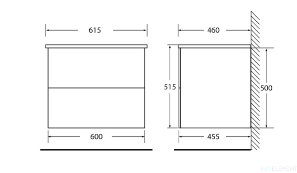 Тумба с раковиной Belbagno ETNA, ETNA-600-2C-SO-BL-P+ BB600ETL (готовый набор)