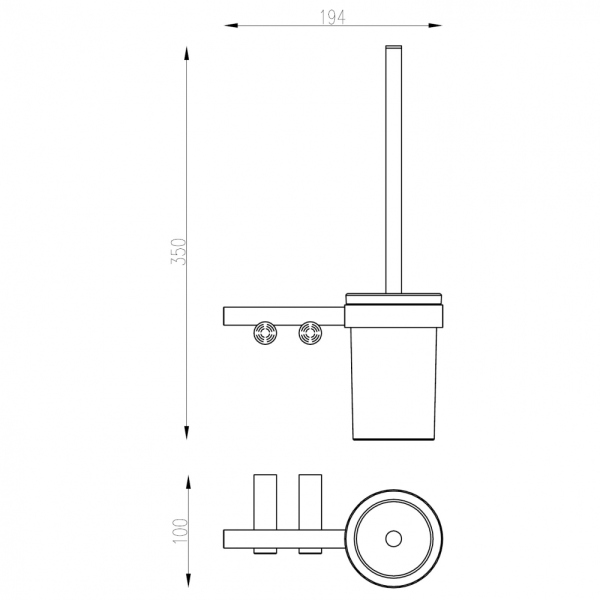 Щетка для туалета ABBER Osten 316 AA1832BGG оружейная сталь брашированная