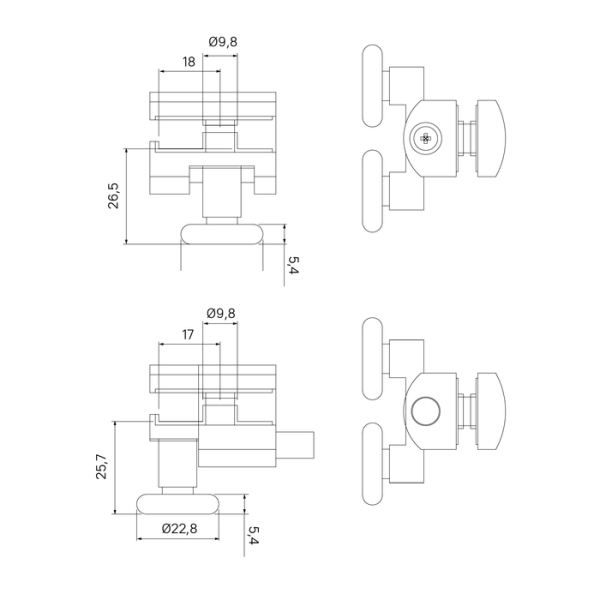 Ролики IDDIS 2 верхних, 2 нижних двойные, D=23 мм хром, стекло 4 мм (966D23C4DZ)