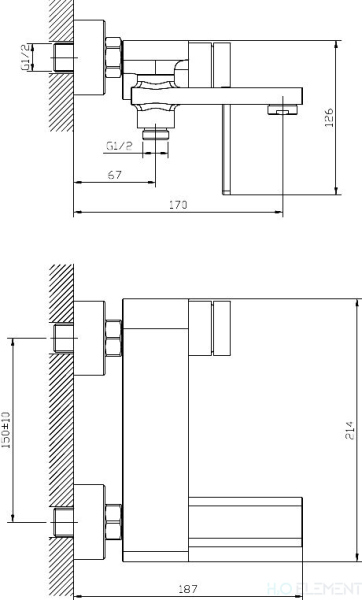 Смеситель 1 Orange Splito M36-100cr для ванны с душем