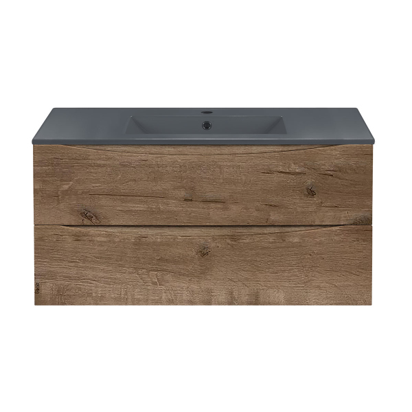 Тумба без раковины Vincea Mia 1000 подвесная, 2 выкатных ящика soft close, V.Oak, VMC-2MC100VO