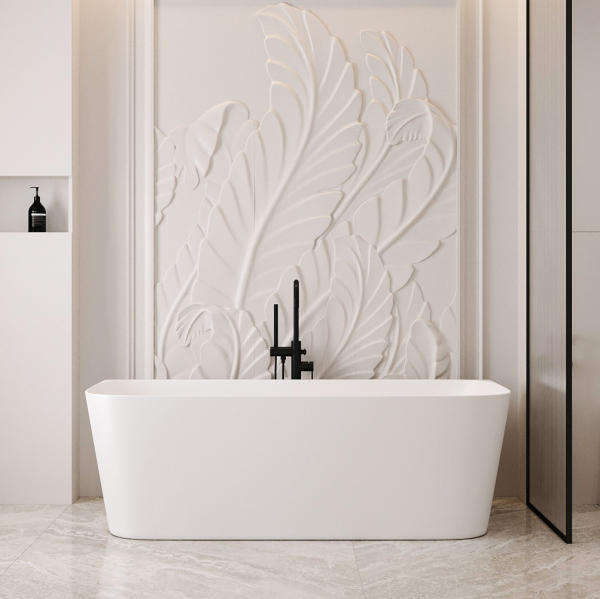 Ванна из искусственного камня ABBER Stein AS9617 белая матовая