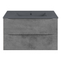 Тумба с раковиной Vincea Mia 750 подвесная, 2 выкатных ящика soft close, Beton, VMC-2MC750BT+VBS-13975MB
