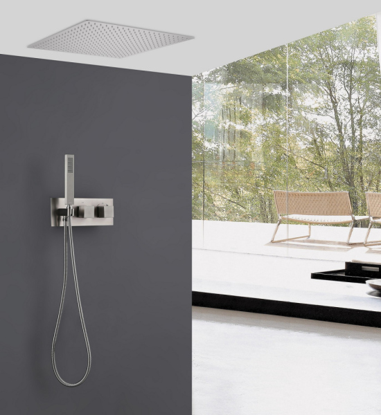 Душевая система ABBER Daheim AF8255SP скрытого монтажа без излива, термостат, сатин