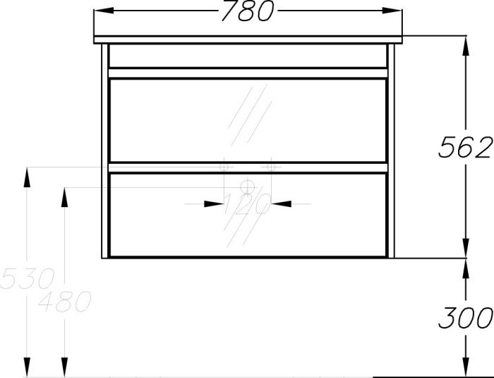 Тумба с раковиной Smile Фреш 80 черная