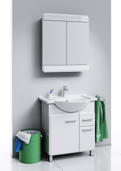 Зеркальный шкаф AQWELLA 75см., Kor.04.07