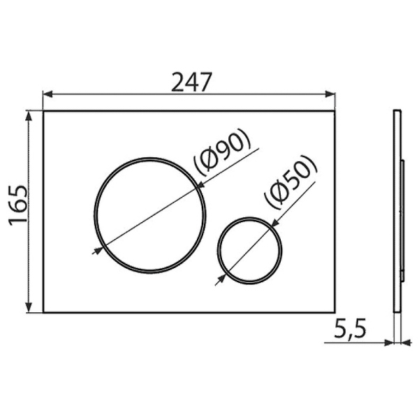 Кнопка смыва AlcaPlast THIN M772 хром матовый / хром глянцевый