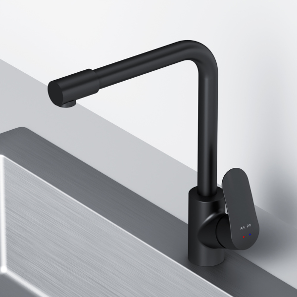 Смеситель для кухни с каналом для питьевой воды, L-излив, черный AM.PM Like, F8005722