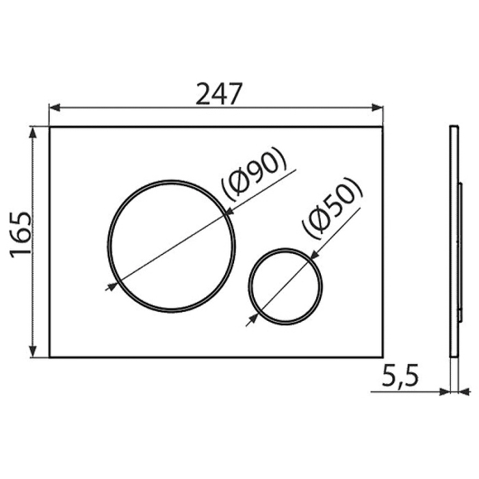 Кнопка смыва AlcaPlast THIN M772 хром матовый / хром глянцевый