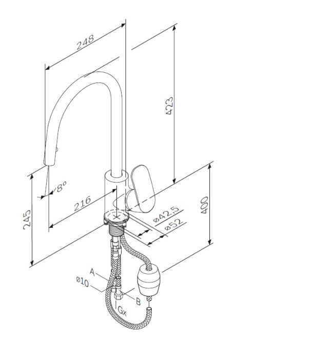 Смеситель AM.PM Like F8012000 для кухонной мойки