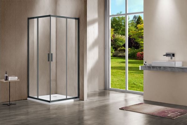 Душевой уголок Vincea Garda VSS-1G8090CLGM, 900*800, вороненая сталь, стекло прозрачное