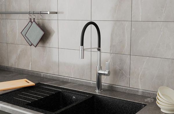 Смеситель для кухонной мойки с гибким изливом RUSH (MS9035-35Black)