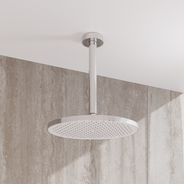 Душевая насадка верхняя круглая, хром с белым, Esper, IDDIS (ESP25CRi64)