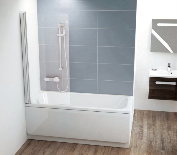 Шторка на ванну Ravak CVS1-80 L Transparent, профиль сатин