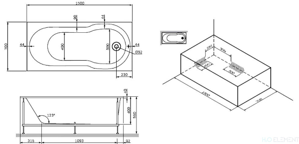 Акриловая ванна AM.PM X-Joy W88A-150-070W-A