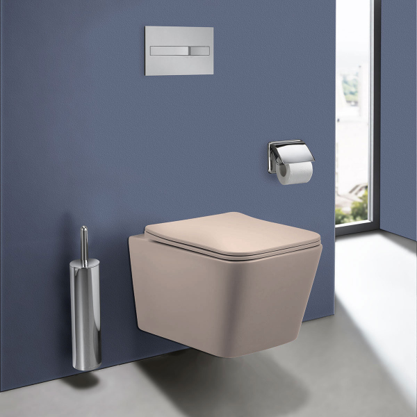 Унитаз подвесной Vincea Q-Line VT1-12MC безободковый, цвет капучино мат., soft close сиденье