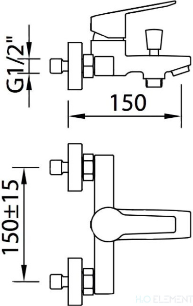 Смеситель Clever Start Xtreme 60194 для ванны с душем