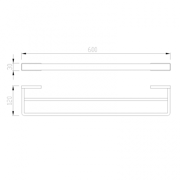 Полотенцедержатель двойной ABBER Westen AA1757B черный матовый