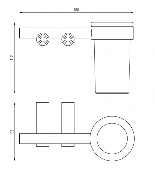 Стакан для зубных щеток с держателем ABBER Osten 316 AA1860BST сталь брашированная
