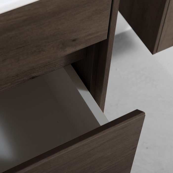 Тумба с раковиной Vincea Chiara 600 подвесная, 1 выкатной ящик soft-close, R.Oak, VMC-2C600RO+VCB-13600B