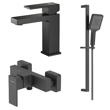 Комплект смесителей Aquatek Либра AQ1631MB Черный матовый
