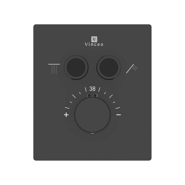 Встраиваемый смеситель для душа Vincea VSCV-321T-MMB двухфункциональный, термостатический, черный