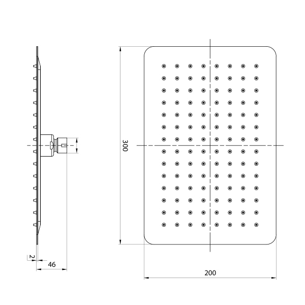 Лейка Lemark для верхнего душа, 1-функциональная (LM9490BL)