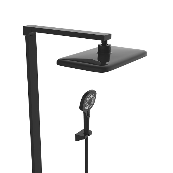 Душевая стойка Vincea Inspire VSFS-3I13TMB термостатическая с изливом, черный