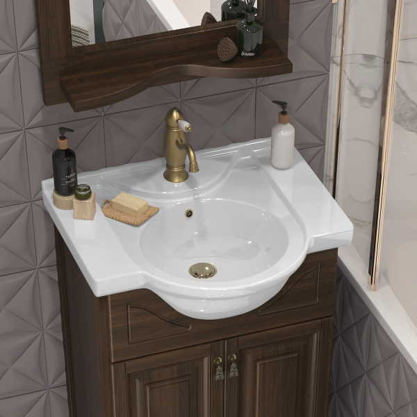 Зеркало Opadiris Риспекто 80, цвет 9003, с выключателем, 00-00007060